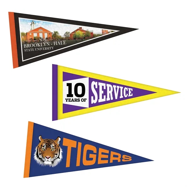 8" x 18" digitally printed custom felt pennant.... from ASI 80228 Quinn