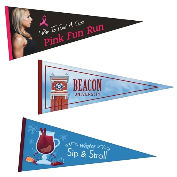 12" x 30" digitally printed custom felt pennant.... from ASI 80228 Quinn