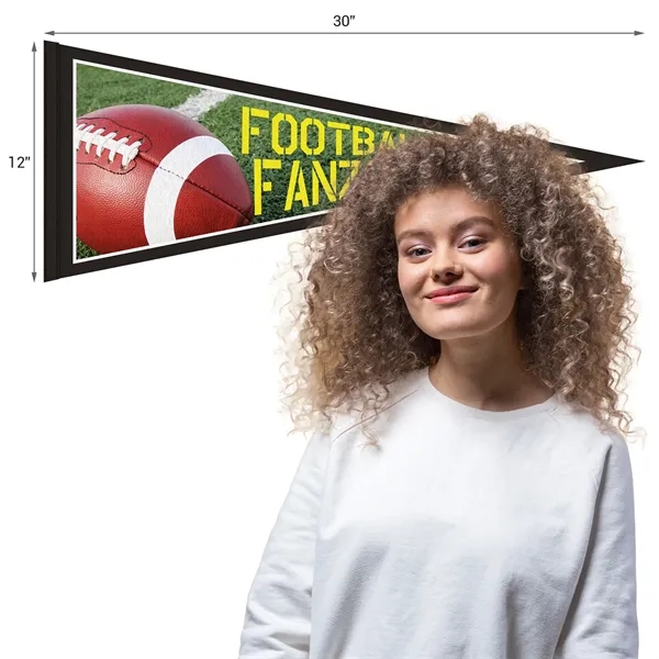 12" x 30" digitally printed custom felt pennant.... from ASI 80228 Quinn