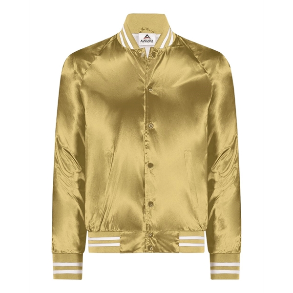 Satin Baseball Jacket Striped Trim... from ASI 84358 S&S Activewear