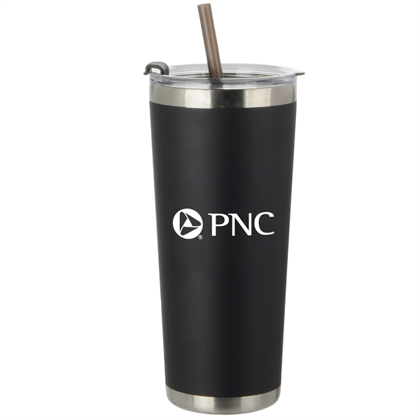 20 oz. Tumbler w/ Straw made from kitchen grade 18/8 stainless... from ASI 71685 Midnite Snax®