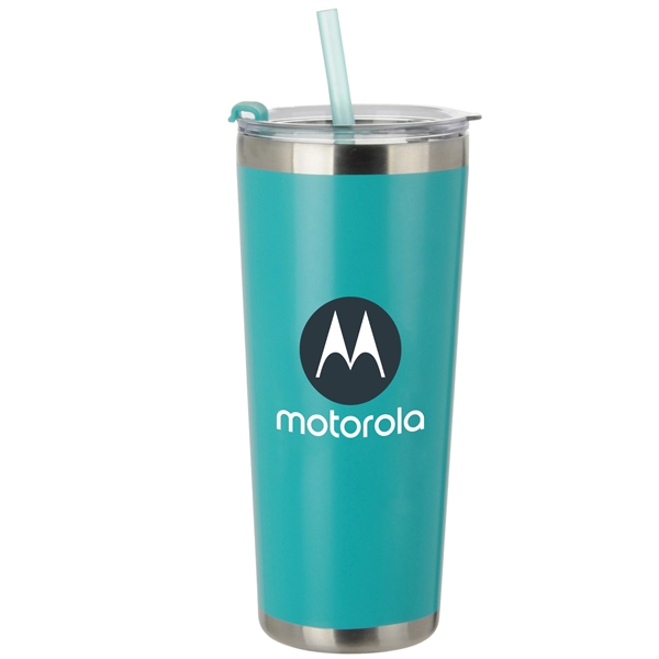 20 oz. Tumbler w/ Straw made from kitchen grade 18/8 stainless... from ASI 71685 Midnite Snax®
