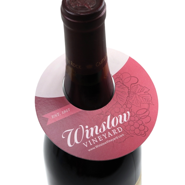 3 1/2"w x 3 1/2"h Circle Bottle Hanger USA made, 1.5"... from ASI 95280 Warwick Publishing Co / Warwick