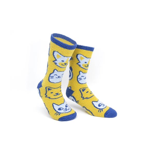 PMS Jacquard Knit Fuzzy Socks with rubber grips and an option... from ASI 45657 Pop! Promos