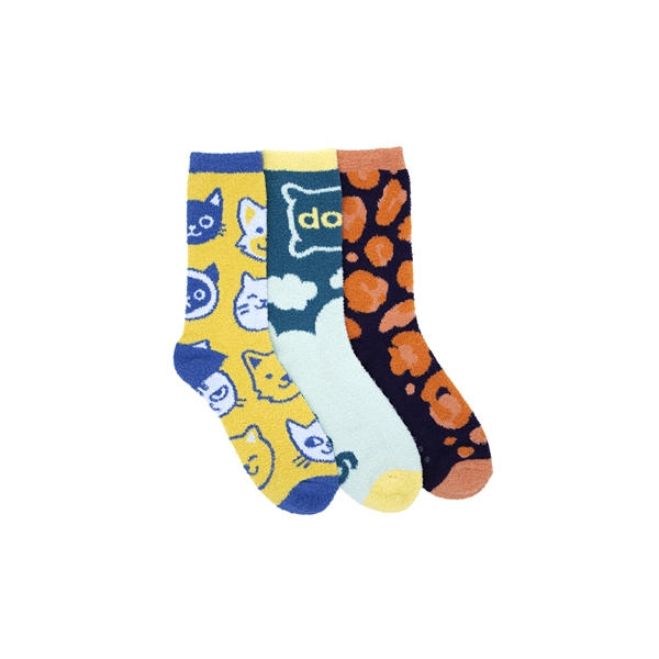 PMS Jacquard Knit Fuzzy Socks with rubber grips and an option... from ASI 45657 Pop! Promos