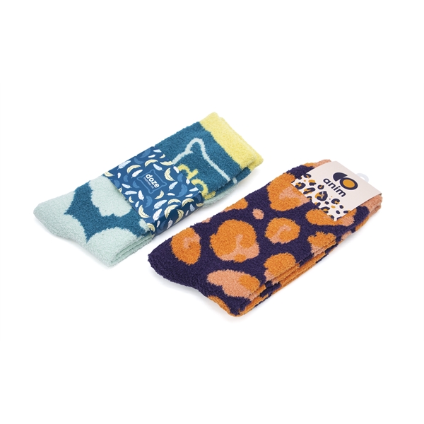 PMS Jacquard Knit Fuzzy Socks with an option for retail style... from ASI 45657 Pop! Promos