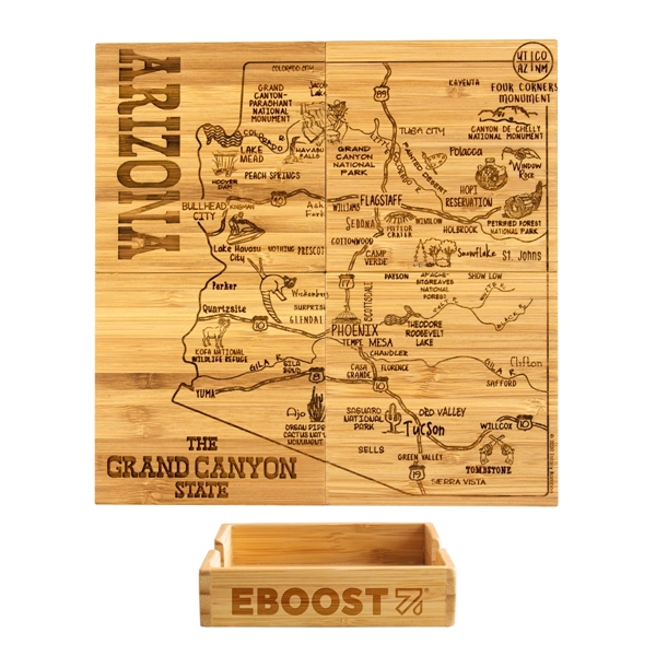 4 piece puzzle bamboo coaster with storage case. Lightweight, durable and... from ASI 91565 Totally Bamboo