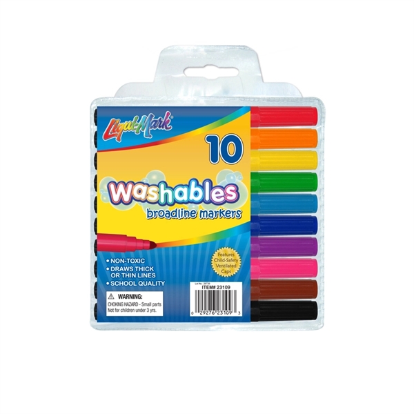 10 Pack Washable Markers - Pouch Set - Assorted... from ASI 67675 Liqui-Mark Corp