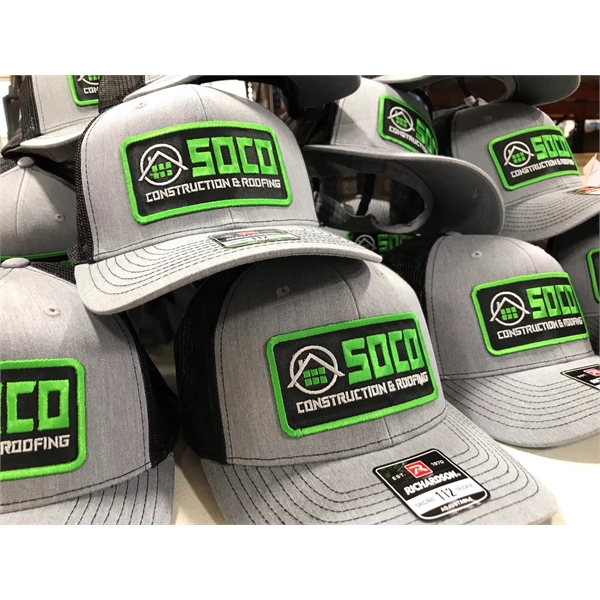 Embroidered Patches, Sublimated Patches, Leather Patches on Richardson 112P Printed Trucker... from ASI 38195 Overnightline