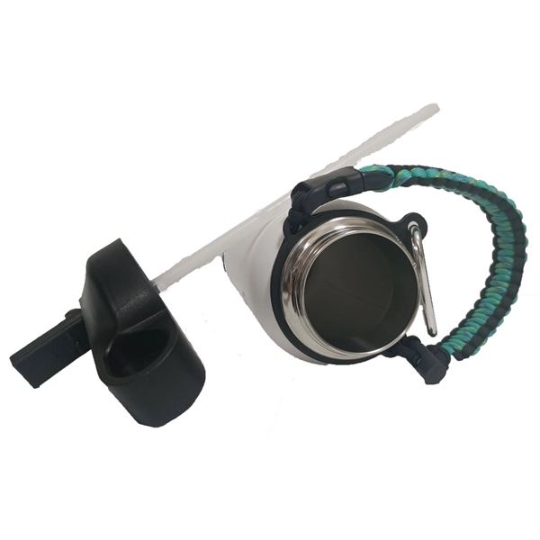 Stainless steel vacuum bottle with paracord/ straw spout, 40 Oz... from ASI 36988 Artek USA Inc
