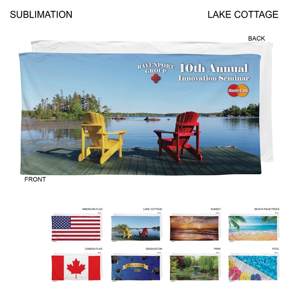 30" x 60" stock design by the lake beach towel with... from ASI 53509 FIEL-Fairdeal Import & Export / FIEL
