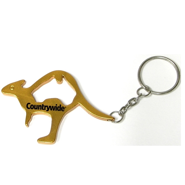 Kangaroo shape bottle opener with key chain.... from ASI 74585 Nu Promo International / Nu Promo Line