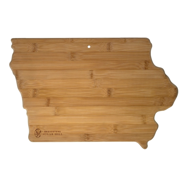 Iowa shaped cutting board is great for vacation or travel gifts.... from ASI 91565 Totally Bamboo
