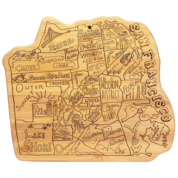 San Francisco shaped bamboo city life board.... from ASI 91565 Totally Bamboo