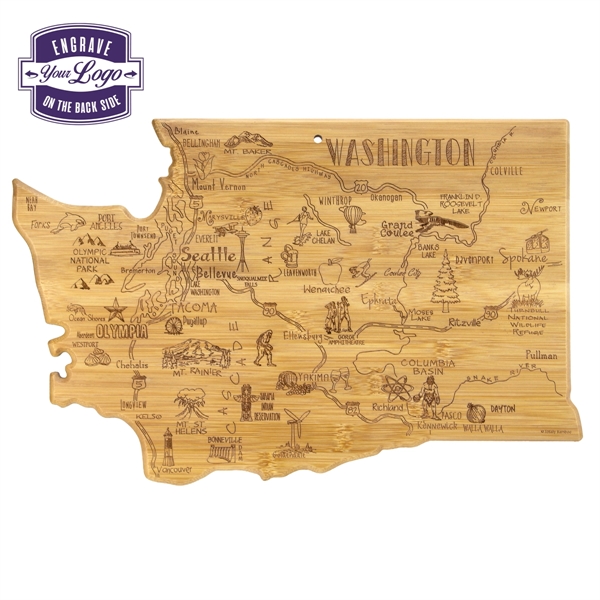 Washington shaped destination cutting board.... from ASI 91565 Totally Bamboo