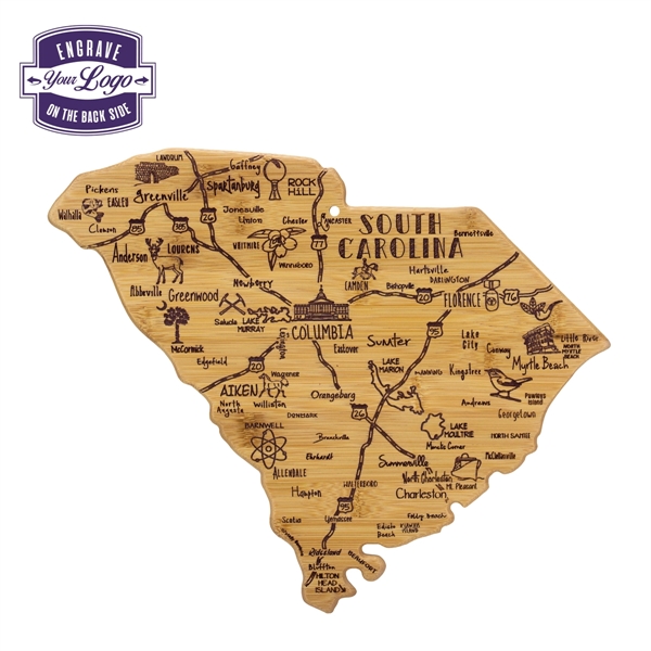 South Carolina shaped destination cutting board.... from ASI 91565 Totally Bamboo