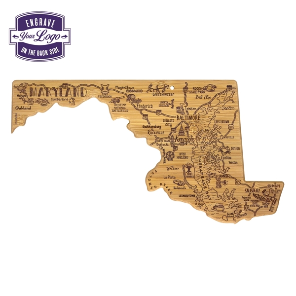 Maryland shaped destination cutting board.... from ASI 91565 Totally Bamboo