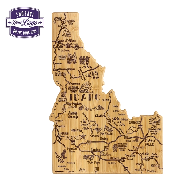 Idaho shaped destination cutting board.... from ASI 91565 Totally Bamboo