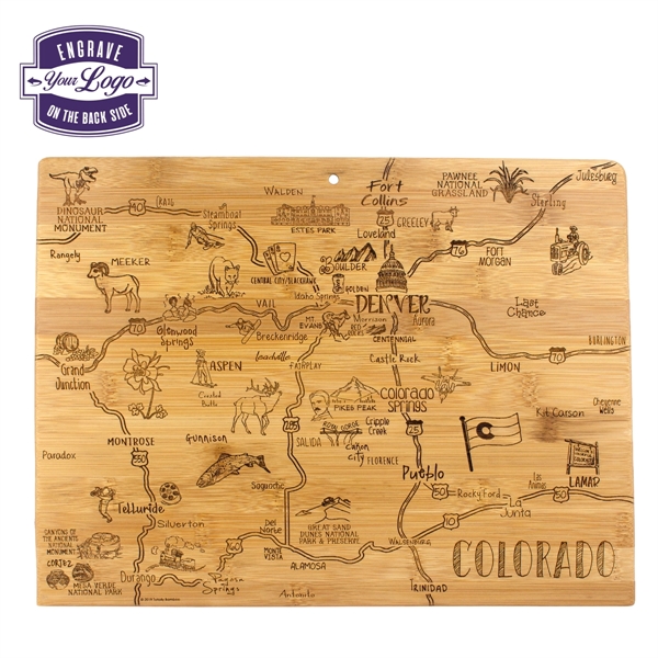 Colorado shaped destination cutting board.... from ASI 91565 Totally Bamboo