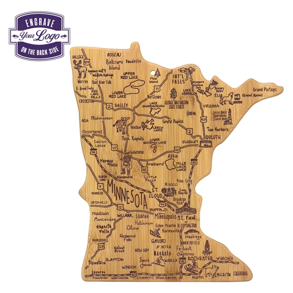 Minnesota shaped destination cutting board.... from ASI 91565 Totally Bamboo