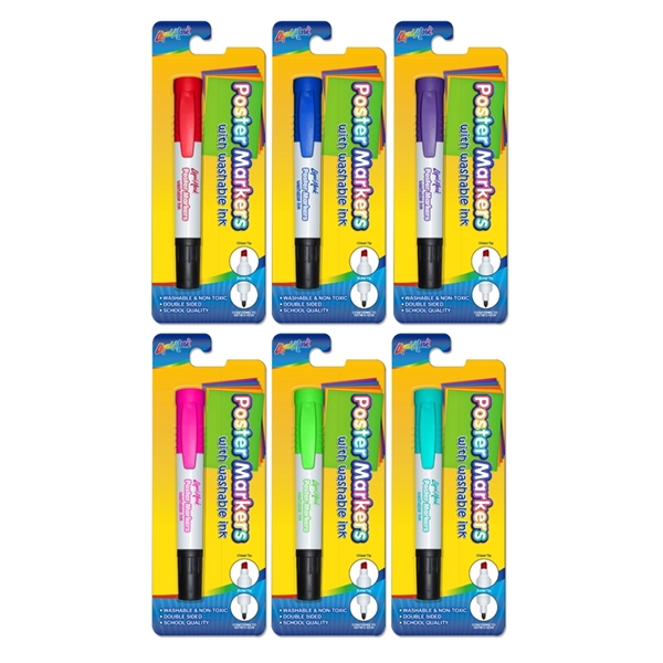Single Pack Washable Double Ended Poster Marker Assorted Colors... from ASI 67675 Liqui-Mark Corp