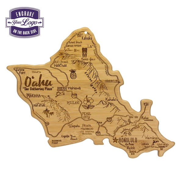 Oahu shaped destination cutting board.... from ASI 91565 Totally Bamboo