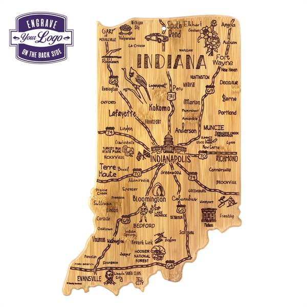 Indiana shaped destination cutting board.... from ASI 91565 Totally Bamboo