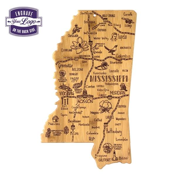 Mississippi shaped destination cutting board.... from ASI 91565 Totally Bamboo