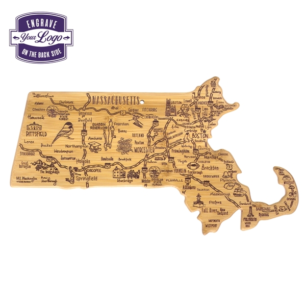 Massachusetts shaped destination cutting board.... from ASI 91565 Totally Bamboo