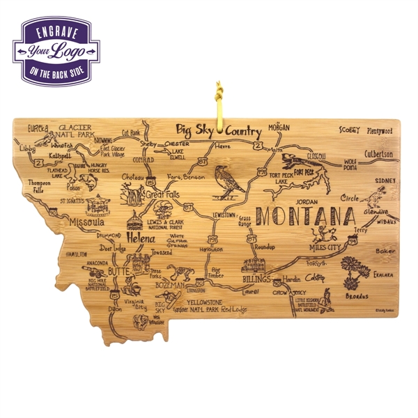 Montana shaped destination cutting board.... from ASI 91565 Totally Bamboo