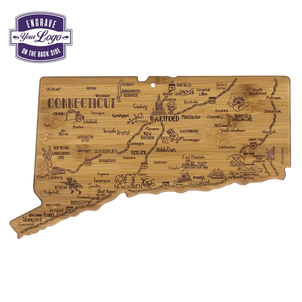 Connecticut shaped destination cutting board.... from ASI 91565 Totally Bamboo