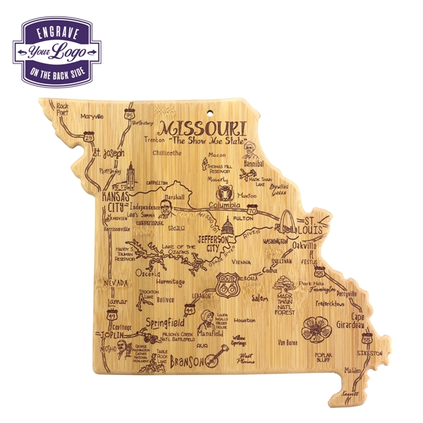 Missouri shaped destination cutting board.... from ASI 91565 Totally Bamboo