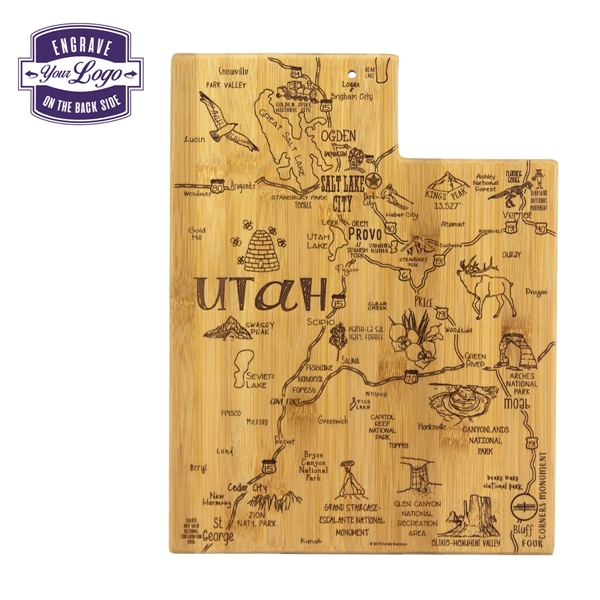 Utah shaped destination cutting board.... from ASI 91565 Totally Bamboo