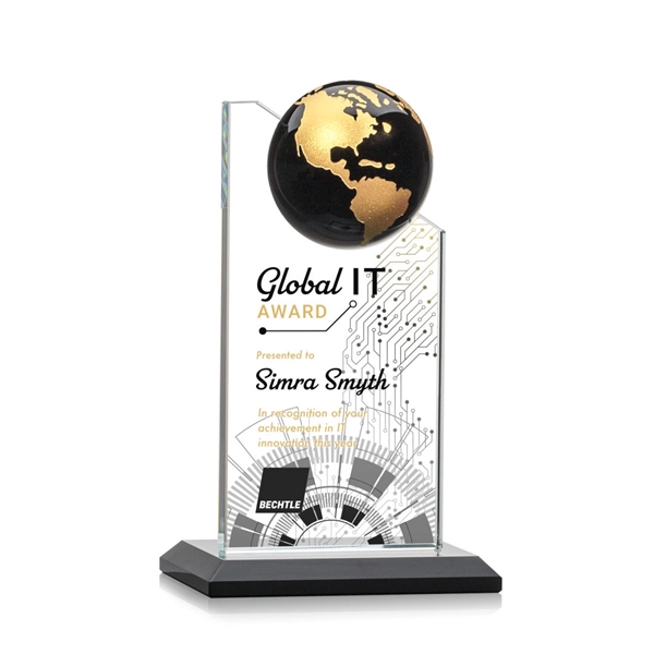 Arden VividPrint™ Award - Black/Gold Globe... from ASI 84592 St Regis Group / St Regis