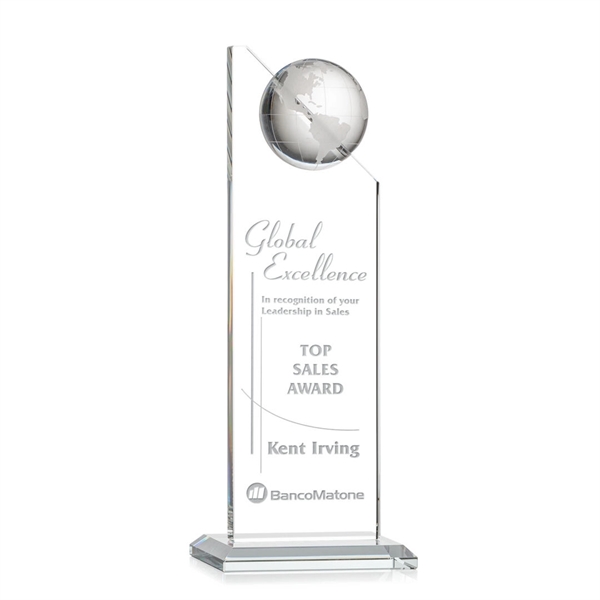 Tall sleek award topped with a half globe mounted on the... from ASI 84592 St Regis Group / St Regis
