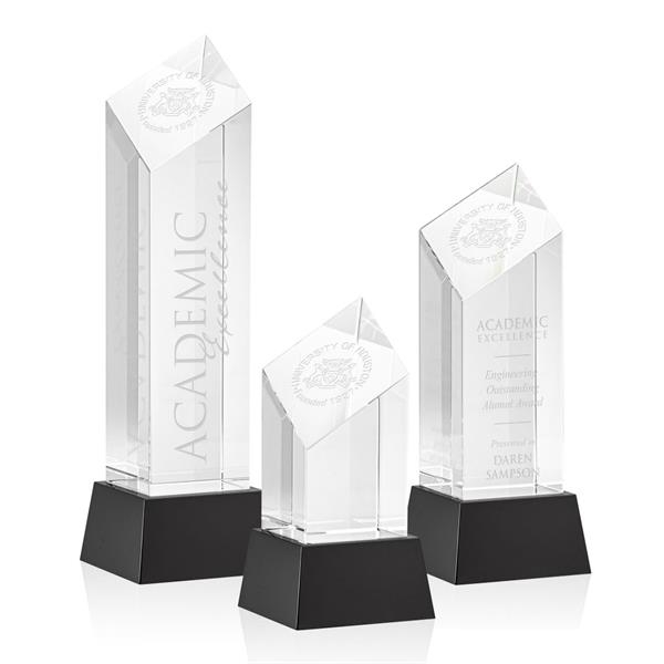 The Barone Award is a remarkably thick Optical Crystal Diamond Tower... from ASI 84592 St Regis Group / St Regis Crystal