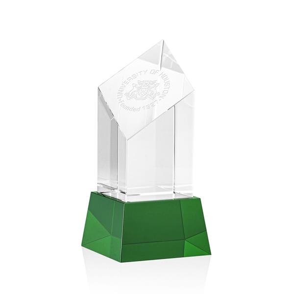 The Barone Award is a remarkably thick Optical Crystal Diamond Tower... from ASI 84592 St Regis Group / St Regis Crystal