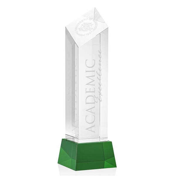 The Barone Award is a remarkably thick Optical Crystal Diamond Tower... from ASI 84592 St Regis Group / St Regis Crystal