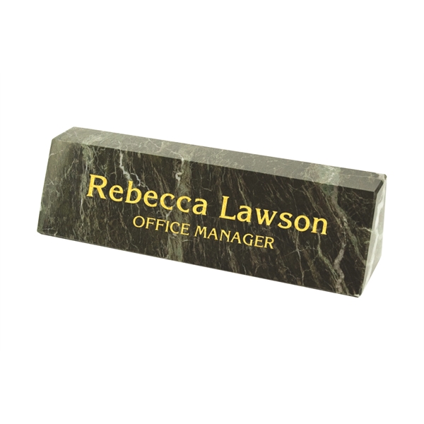 Engraved genuine green marble desk bar.... from ASI 81500 Navitor Inc / Navitor Specialty Products