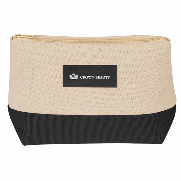 Cosmetic bag with zipper, made of Jute and Canvas materials.... from ASI 61125 Hit Promotional Products / Hit®