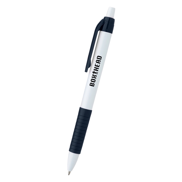 Plunger Action pen with rubber grip.... from ASI 61125 Hit Promotional Products / Hit®