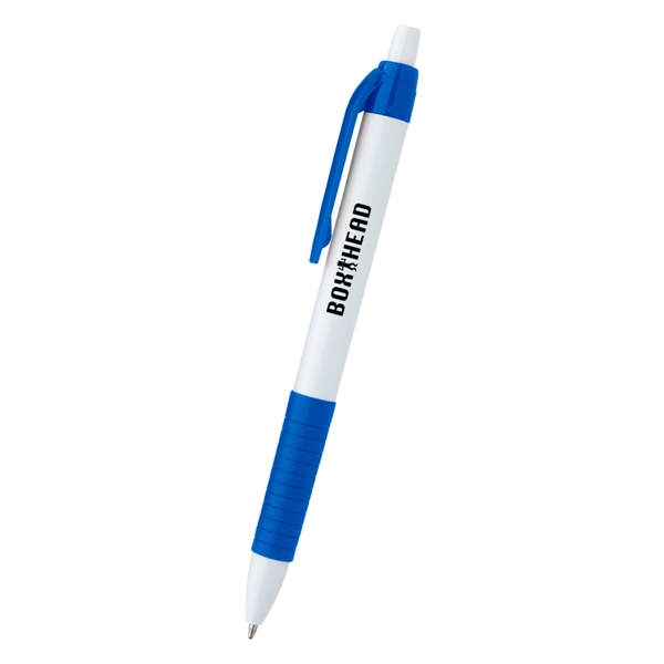 Plunger Action pen with rubber grip.... from ASI 61125 Hit Promotional Products / Hit®
