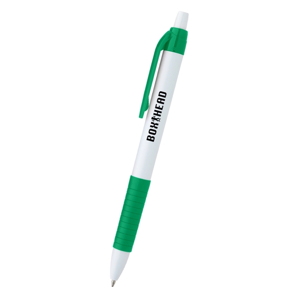 Plunger Action pen with rubber grip.... from ASI 61125 Hit Promotional Products / Hit®