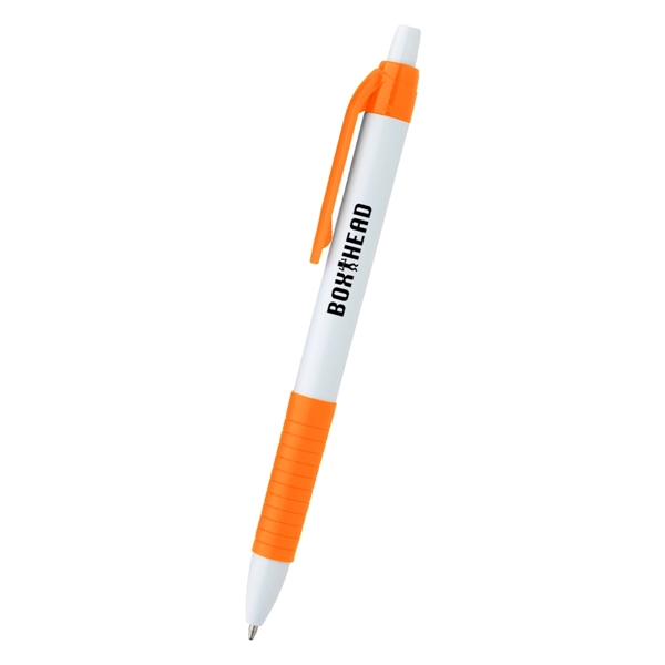 Plunger Action pen with rubber grip.... from ASI 61125 Hit Promotional Products / Hit®