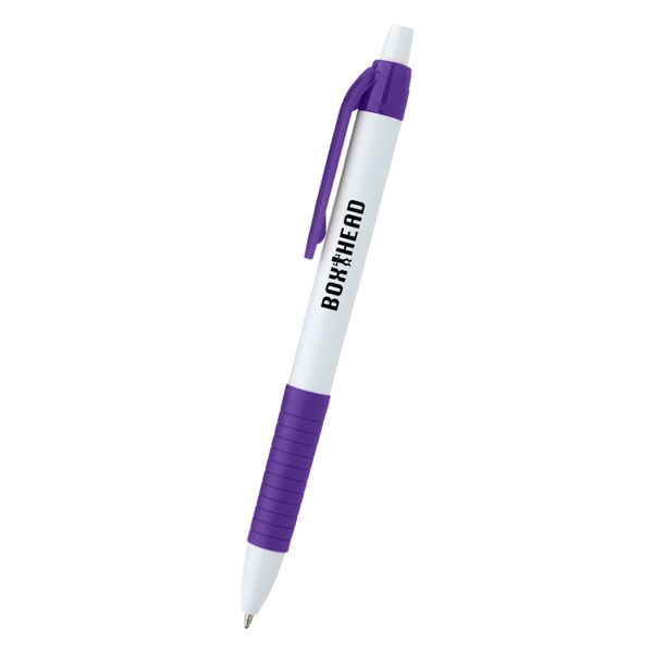 Plunger Action pen with rubber grip.... from ASI 61125 Hit Promotional Products / Hit®