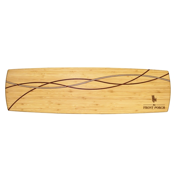 Del Mar Charcuterie bamboo serving board with beautiful contrast lining design.... from ASI 91565 Totally Bamboo