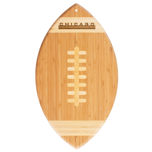 Football shaped cutting board are great for vacation or travel gifts.... from ASI 91565 Totally Bamboo