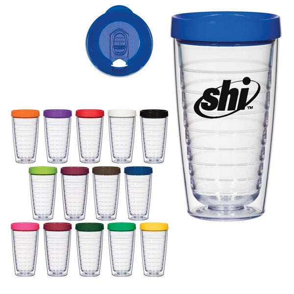 16 Oz. Hydro Double Wall Tumbler With Lid. Double Wall Construction... from ASI 61125 Hit Promotional Products / Hit®