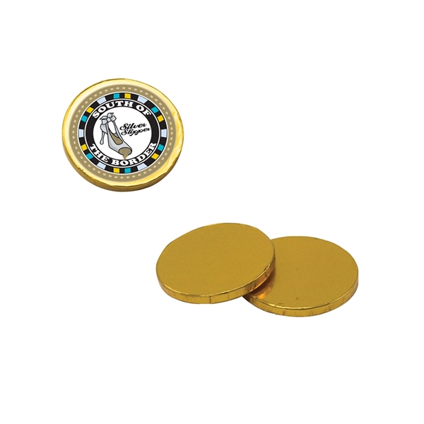 Foil-wrapped chocolate coins with customization.... from ASI 61125 Hit Promotional Products / Hit®