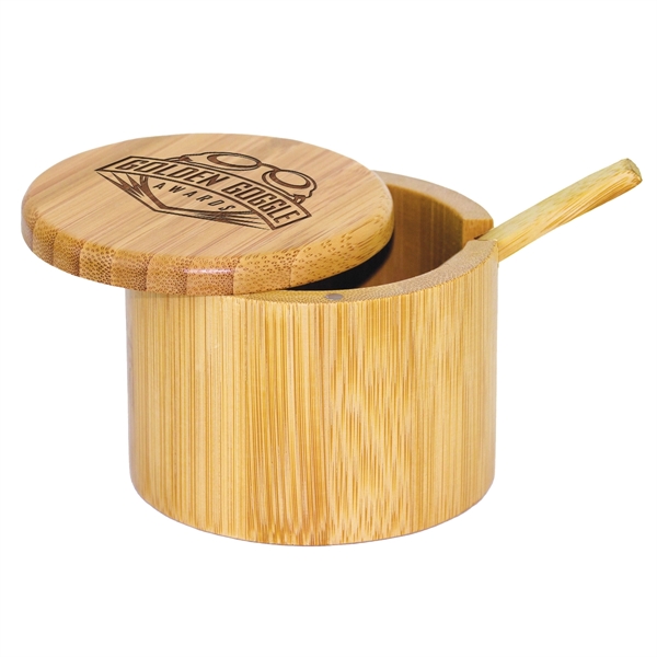 Bamboo little dipper salt box with spoon.... from ASI 91565 Totally Bamboo